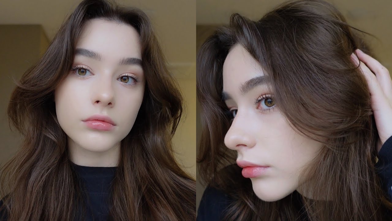 как я делаю свою укладку /  curtain bangs туториал /  трендовая прическа из тикток ♡