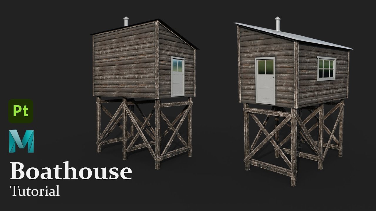 ENVIRONMENT MODELING in MAYA 2023 - Boathouse | 4. Texturing in Substance Painter