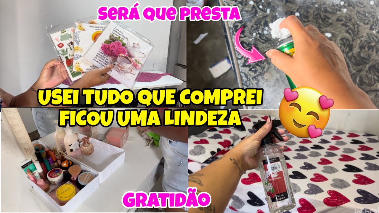 USEI ESPUMA MÁGICA PELA PRIMEIRA VEZ COLOQUEI AS ORGANIZADORAS DA PENTEADEIRA LENÇOL NOVO NA CAMA🩷 