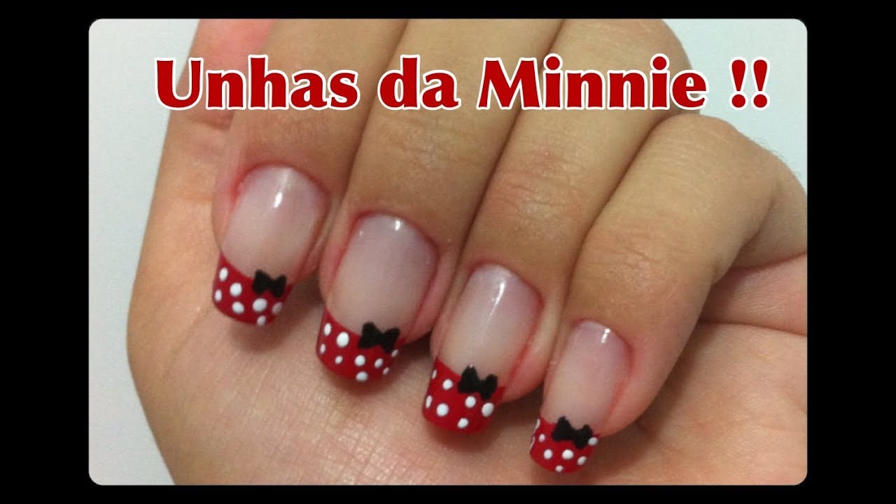 Unhas inspiradas na Minnie!! - Tutorial por Danielle