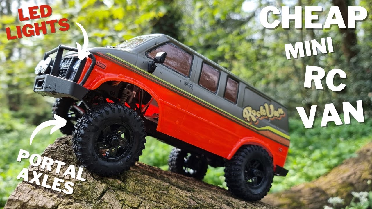 CHEAP mini RC Van - 1/18 Scale Absima CR18 Pro Rock Van Review & Run