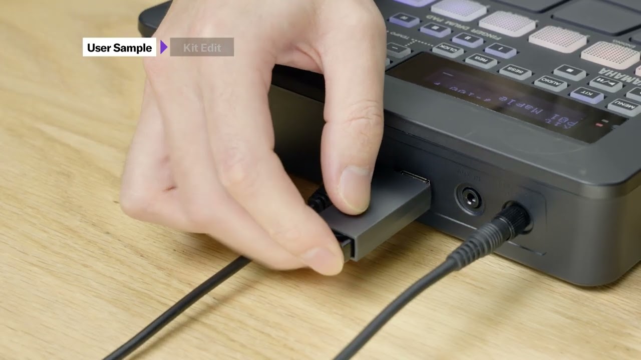 Yamaha FGDP-50 – Manual Video #1 1. Kit Select 2. Kit Edit 3. Initialize 4. User Sample