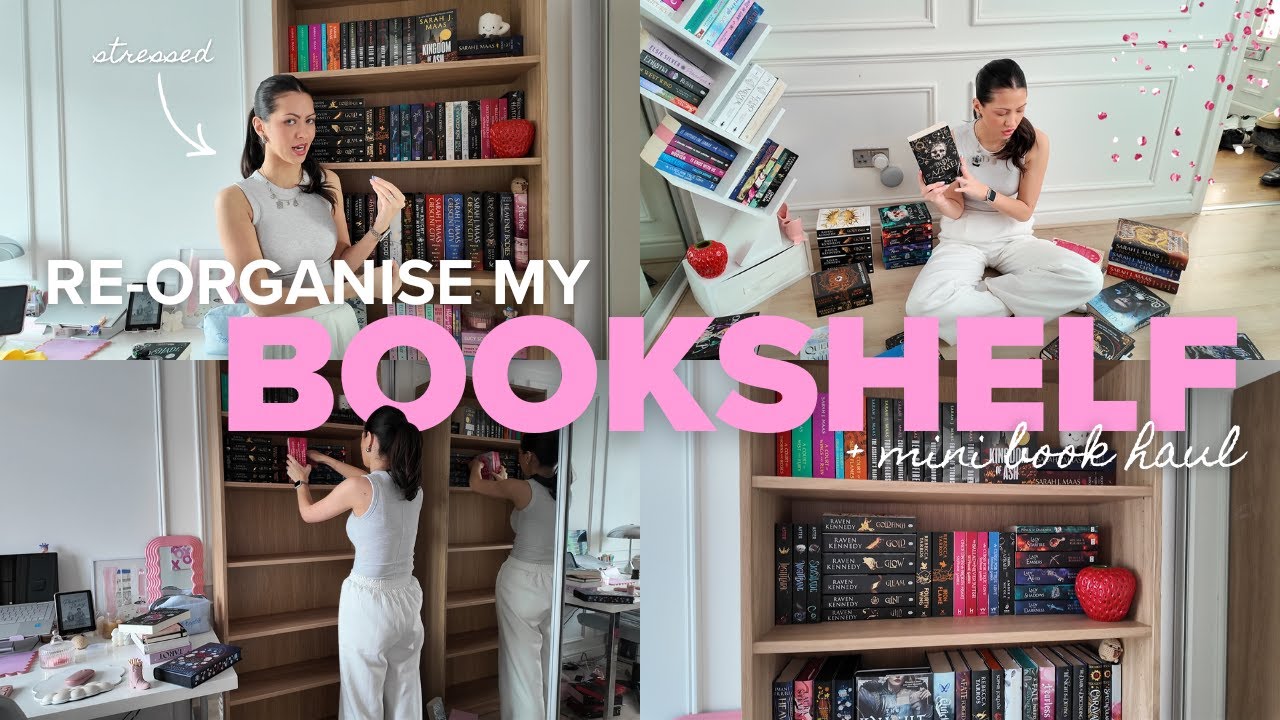 Re-Organise my Bookshelf With Me 📚✨ (+ mini book haul 🛍️)