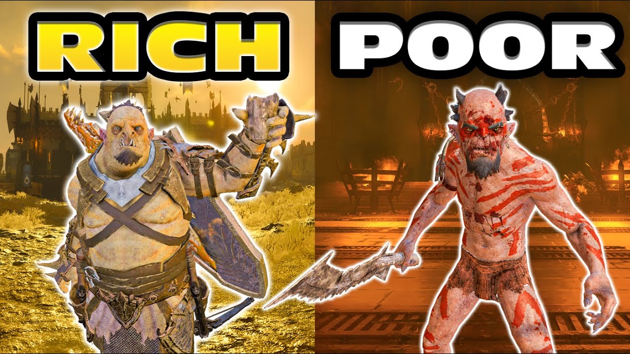 100 Orc Shadow of War Battle: Rich & Poor