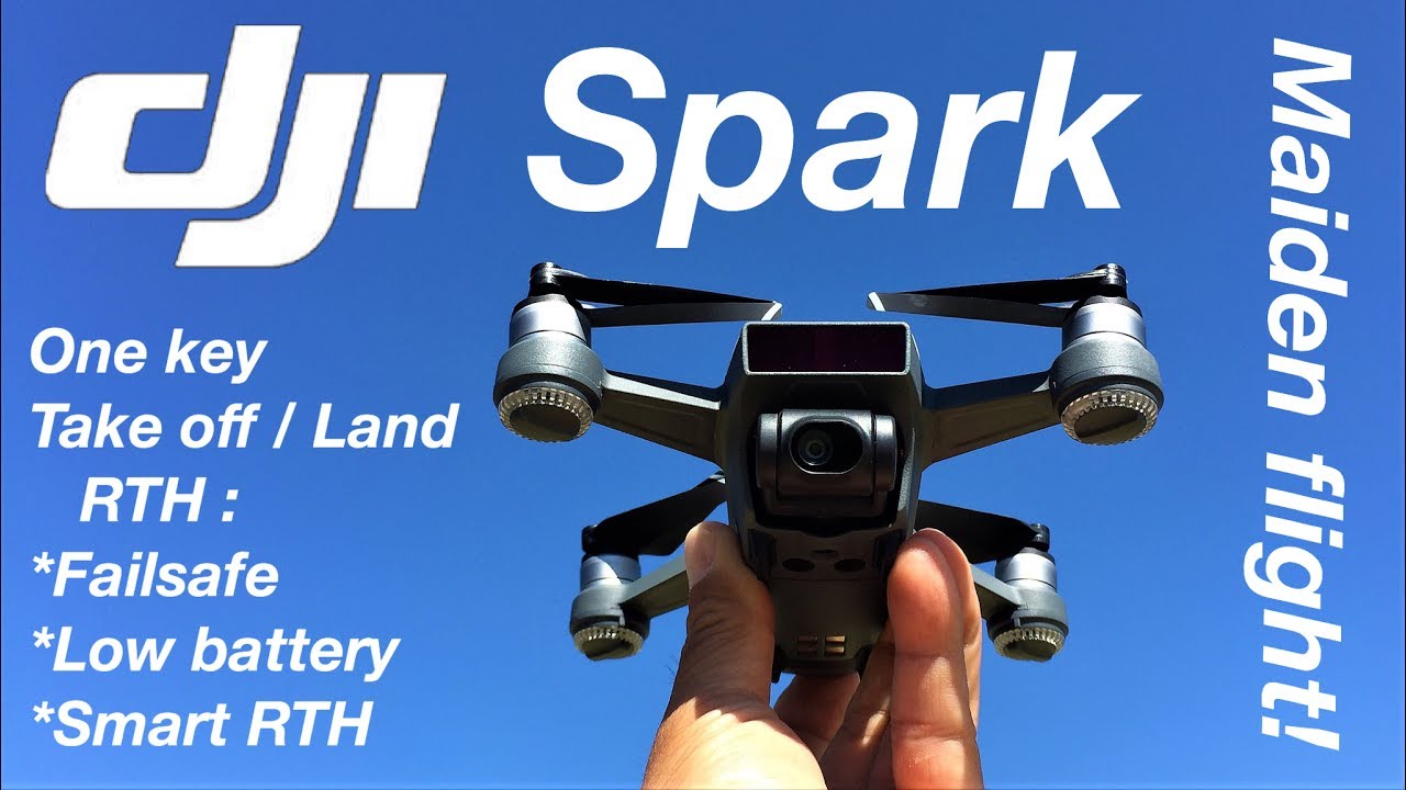 DJI Spark Mini RC Selfie Drone - Auto take off / land - RTH functions test