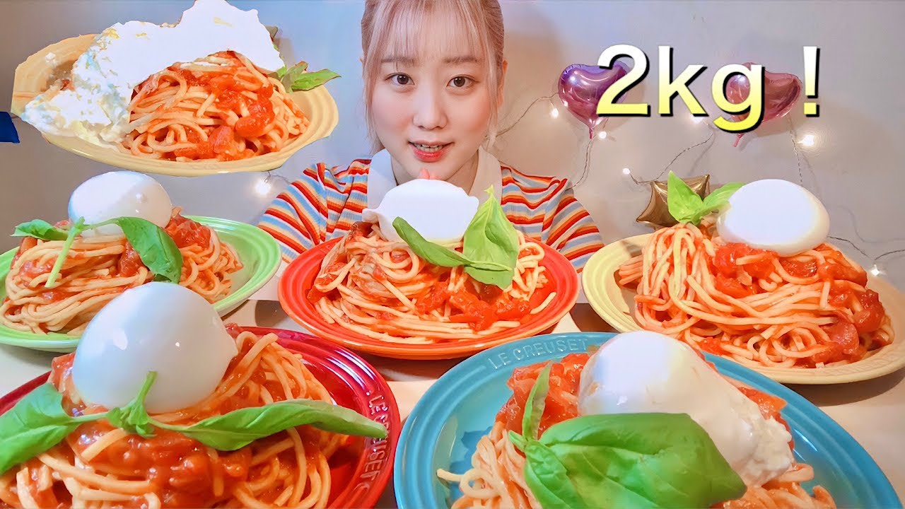 ASMR Паста томатная с сыром 2кг【русские субтитры】【Mukbang/ Eating Sounds】