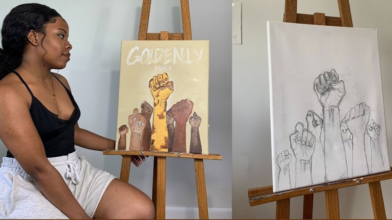 OIL PAINTING TIMELAPSE - GOLDENLY BLACK (BLM✊🏾)