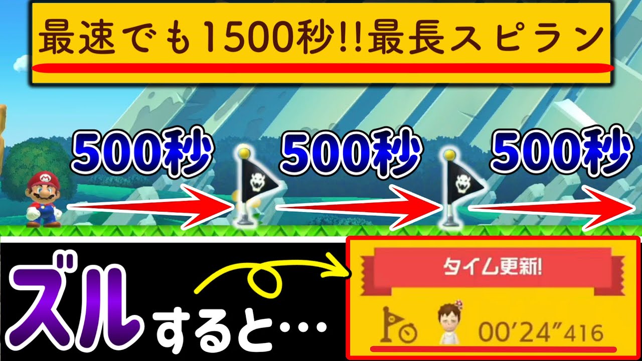 1500秒スピランを24秒でクリアする方法がヤバすぎたｗｗｗ【マリオメーカー2/マリメ2】