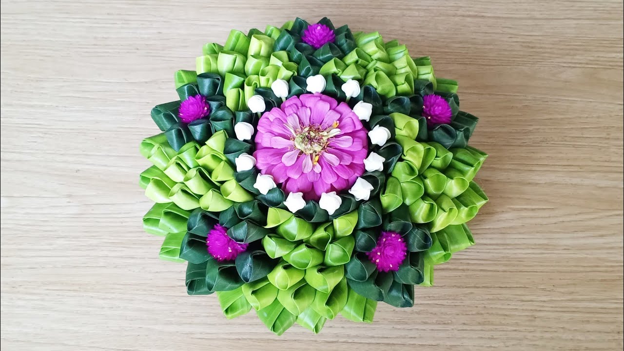 กระทงใบตอง How to make banana leaf krathong