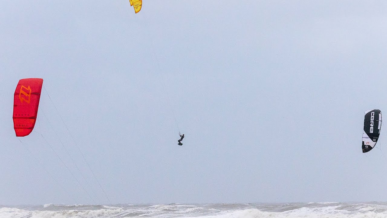 Storm Corrie (31 januari 2022) 40 + knots kitesurfing northsea 4K