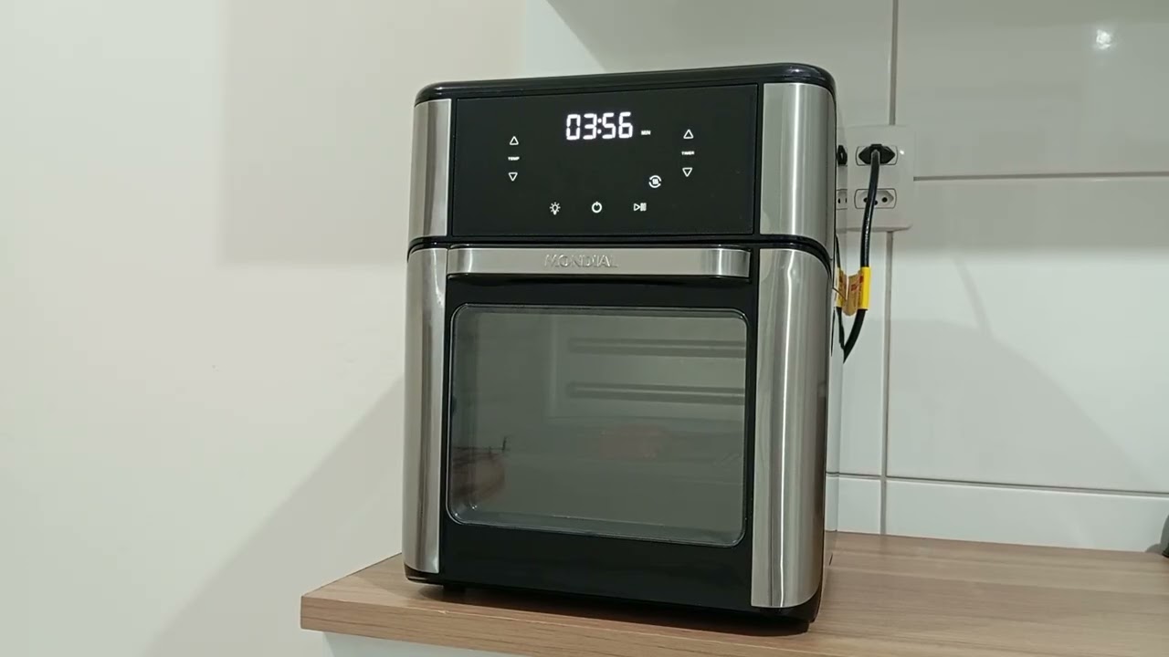 Air Fryer Forno Mondial 12L Assando Lasanha | Painel em Funcionamento + Ruído Real (AFON-12L-BI)
