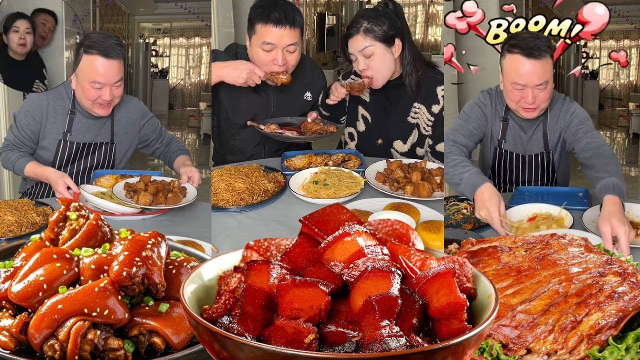 My silly husband secretly ate alone, so I ate all the braised pork myself.