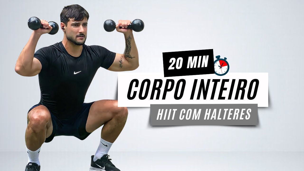 Cardio Hiit com halteres de corpo inteiro para fazer em casa é definir todo o corpo