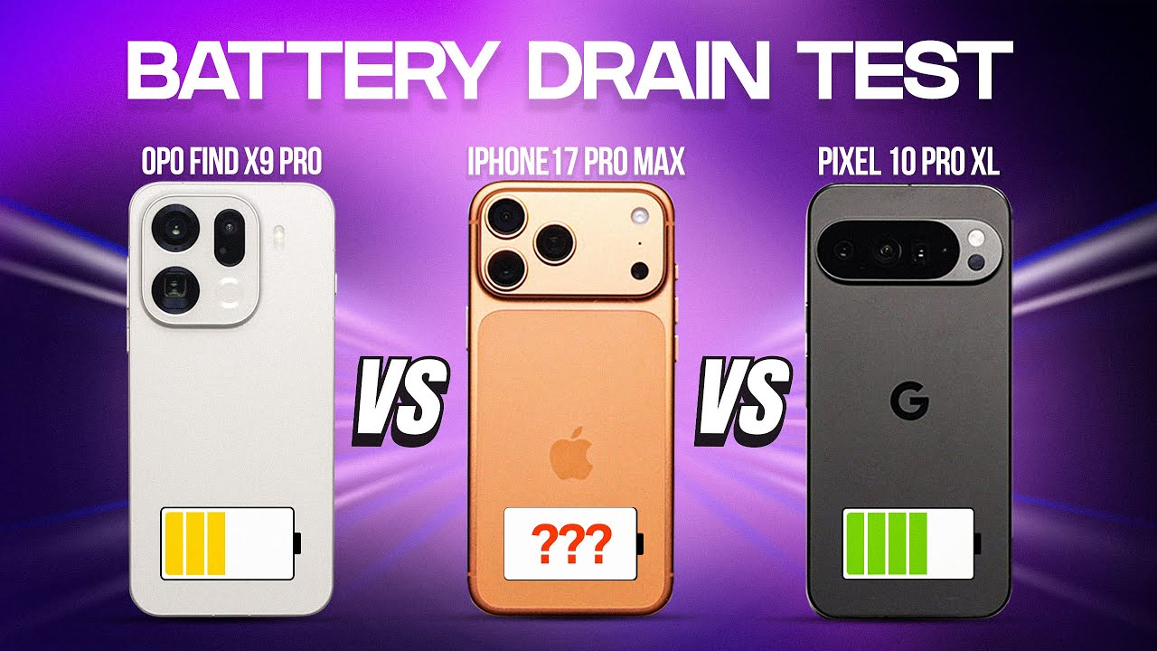 Oppo Find X9 Pro vs iPhone 17 Pro Max vs Pixel 10 Pro XL EXTREME Battery Drain Test
