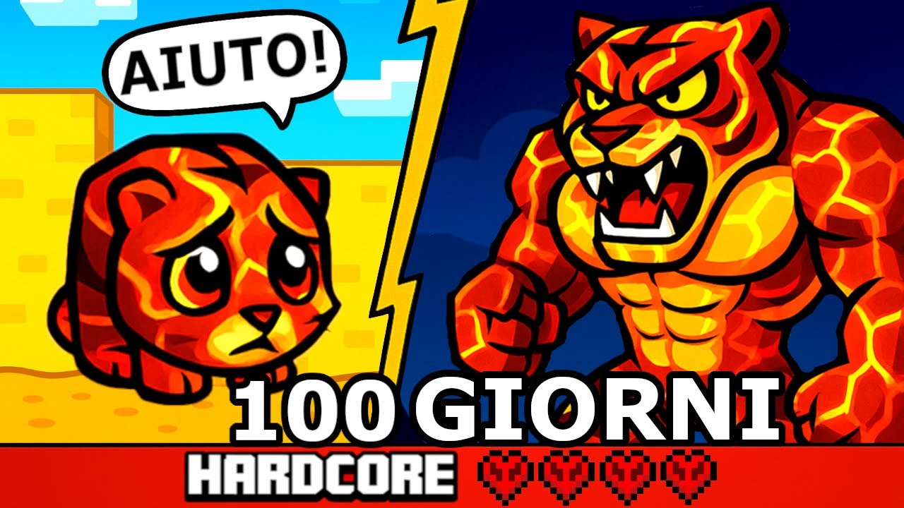 Sono sopravvissuto 100 GIORNI come una TIGRE DI LAVA in Minecraft Hardcore!
