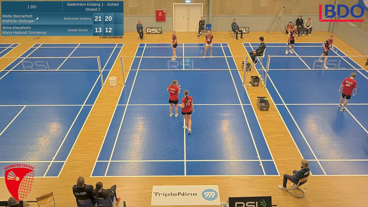 Badminton Esbjerg 1 - Solrød Strand 2: Bane 6 (1. Division - 2025/2026)