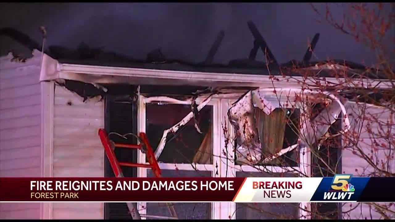 Rekindled fire damages home, causing residents to evacuate in Forest Park