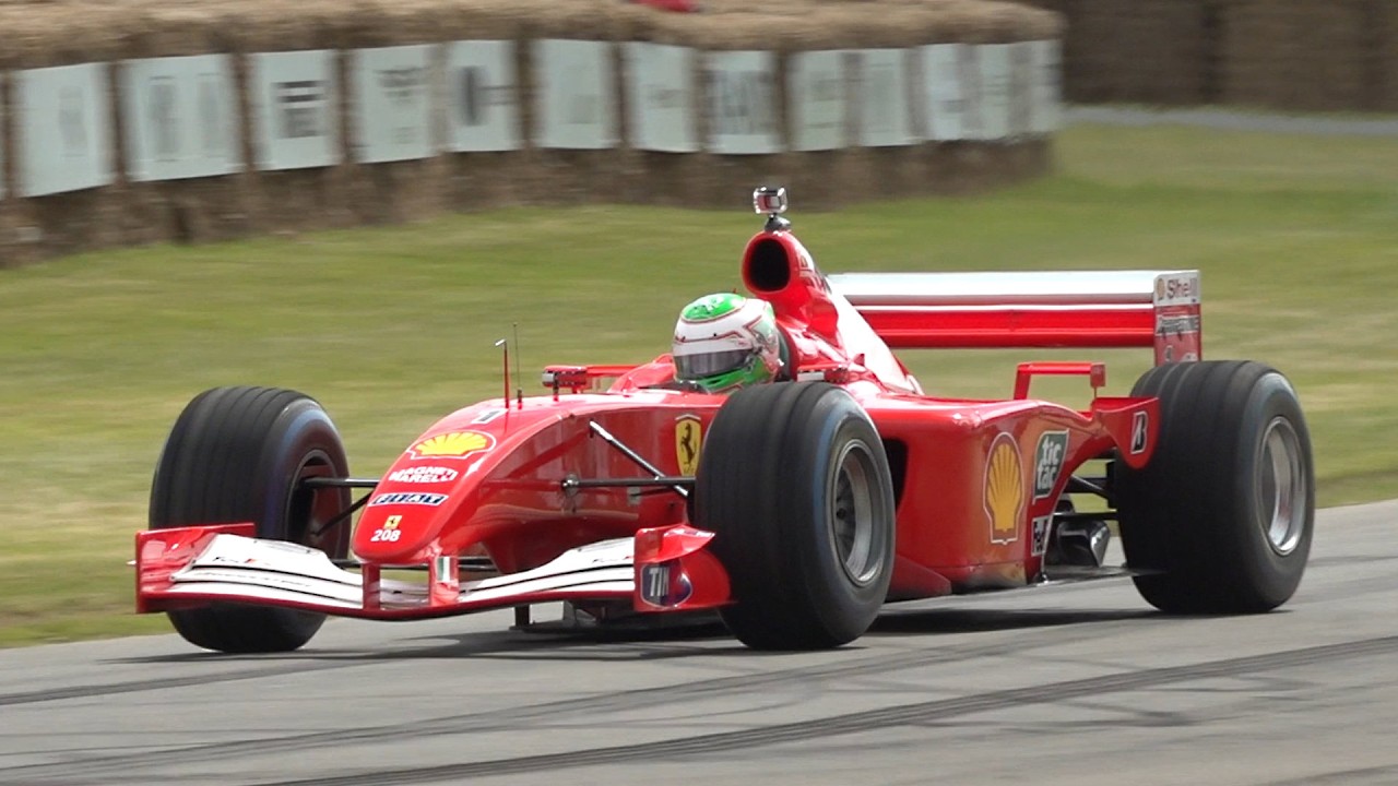 Ferrari F2001 V10 Michael Schumacher's title-winning F1 car SCREAMS up the Goodwill Hill