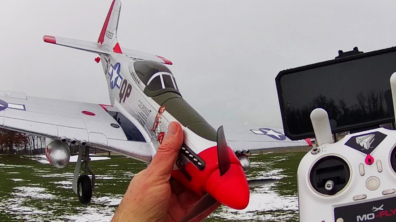Обзор лётных испытаний радиоуправляемого самолёта MO-FLY P 51D Mustang 685mm с FPV-камерой.