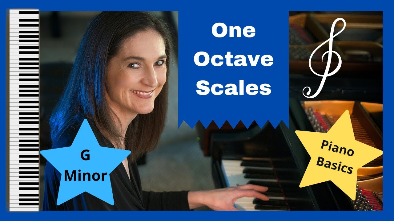 Piano Scales:  G Minor, One Octave.  Fingering and How To Play Hands Together (Natural Minor)