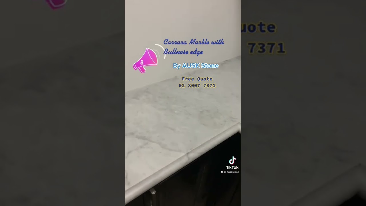 Carrara Marble benchtop with Classic Bullnose edge