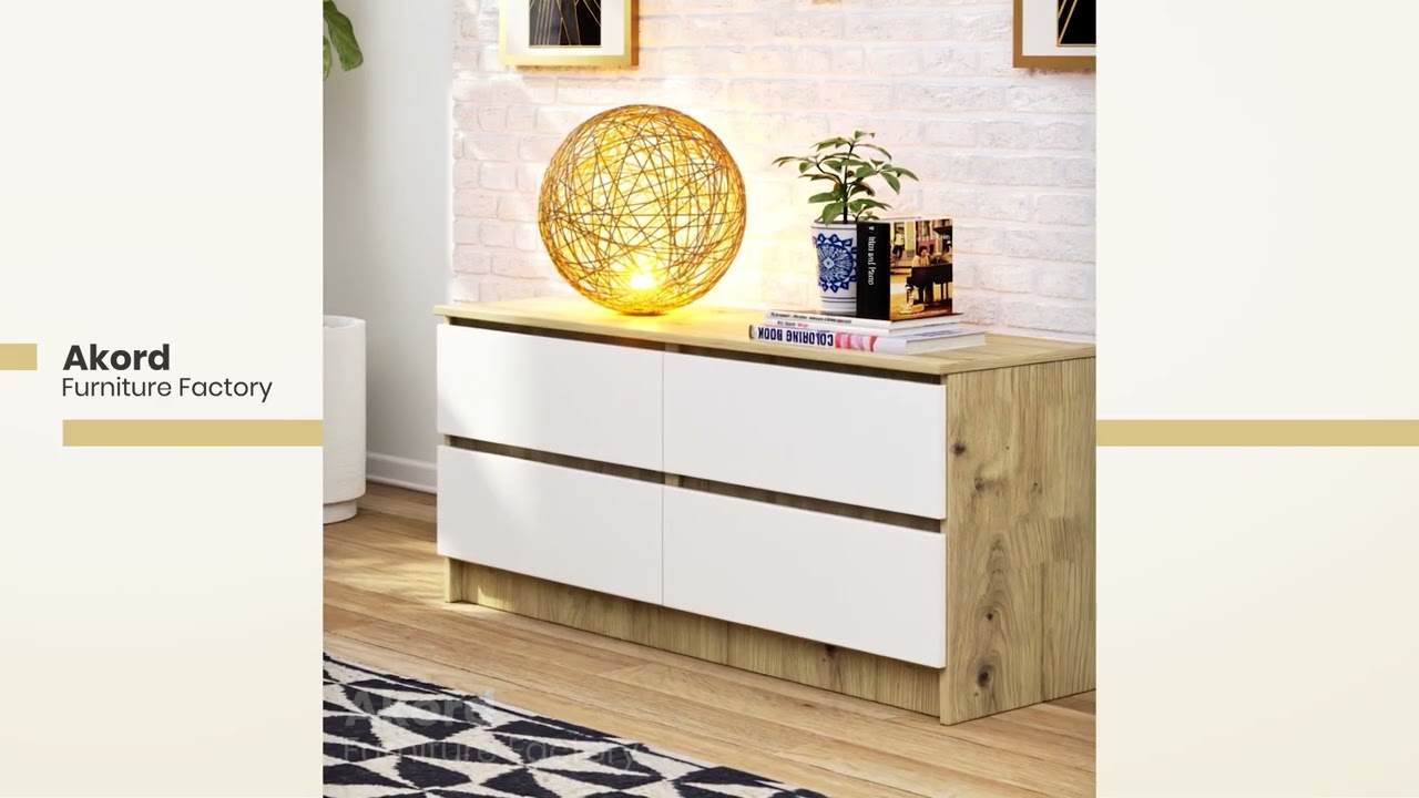 Commode K120 &agrave; 4 tiroirs | Style et praticit&eacute; | Id&eacute;ale pour un int&eacute;rieur moderne! 🏡