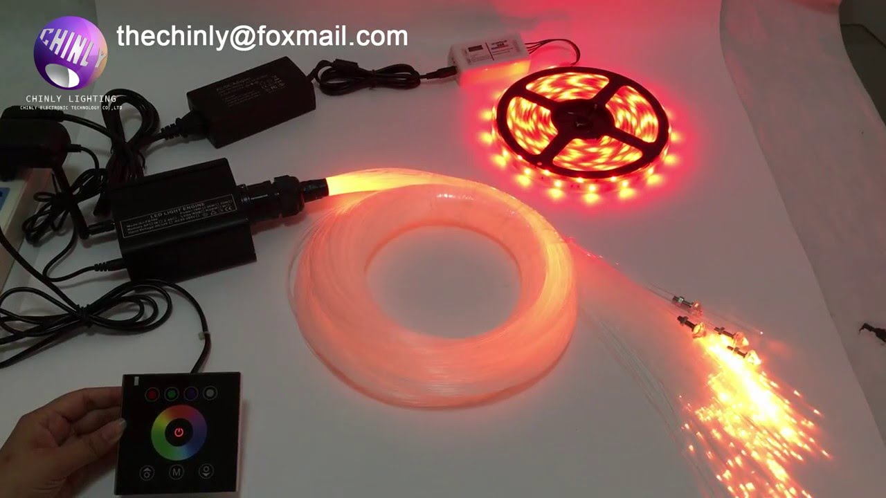 Wireless wall switch touch controller+LED Fiber optic light Star Ceiling Kit Lights+12V LED strip