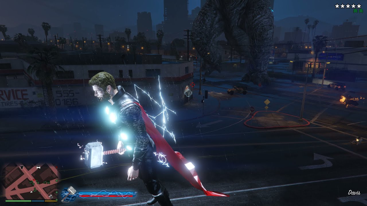 GTA 5 Thor VS Godzilla