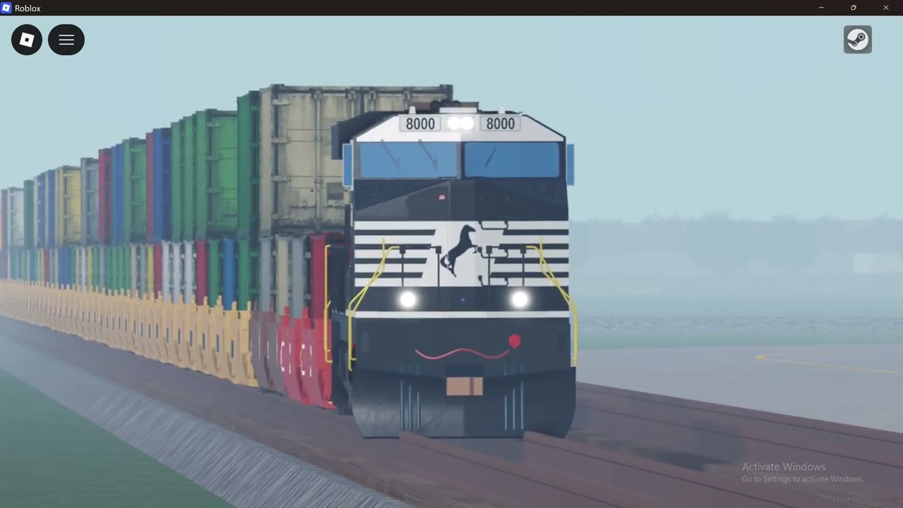 Ro-scale NS Stack train roblox: Ro-Scale BNSF Chillicothe Sub #roblox #train #railfanning