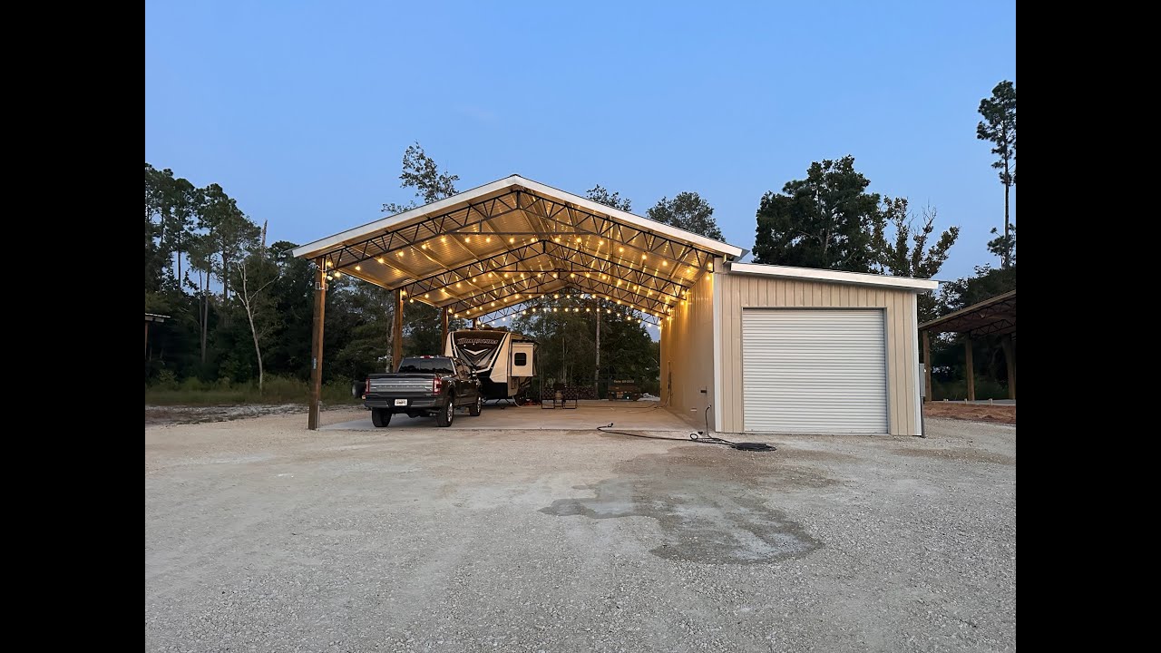 RV Pole Barn construction start to finish with bathhouse  |  Gulf County FL  |  RV Living