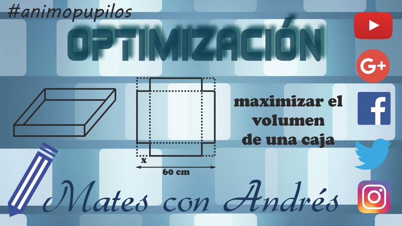 Problemas de optimización de funciones – Maximizar el volumen de una caja sin tapa SELECTIVIDAD EBAU