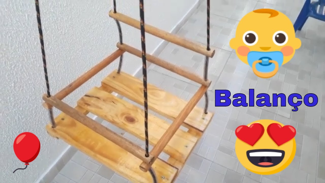 Balanço para criança de madeira - simples - Fácil de fazer !!!