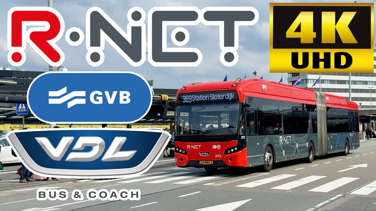[GVB Netherlands: R-Net 369 Station Sloterdijk to Amsterdam Schiphol Airport AMS] VDL Citea SLFA-180