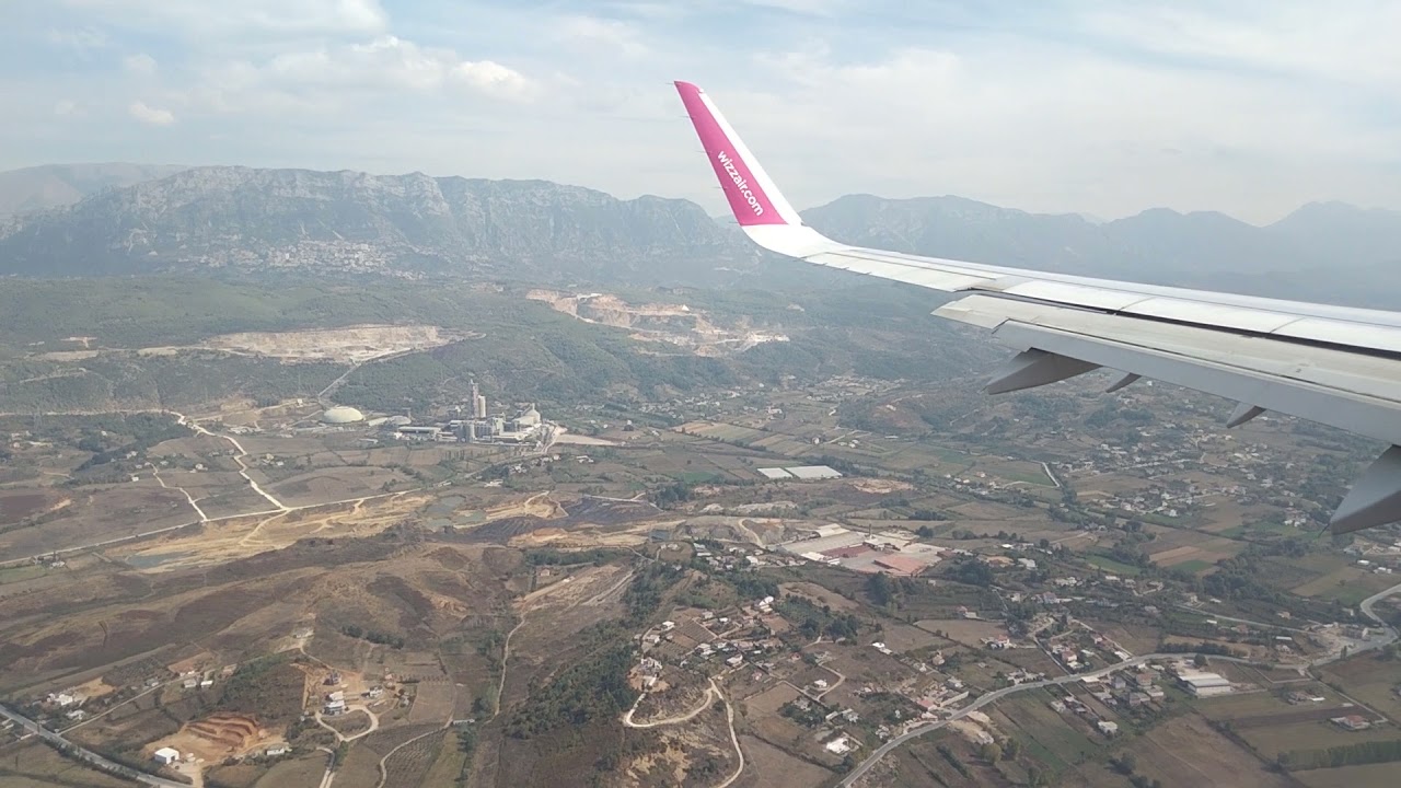 Wizzair to Tirana - Albania landing TIA airport Oct 2021