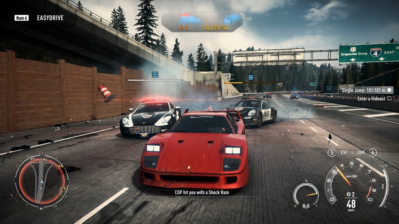 NFS Rivals Ferrari F40 Police Chase Heat Level 3-10 Pursuit Escaped