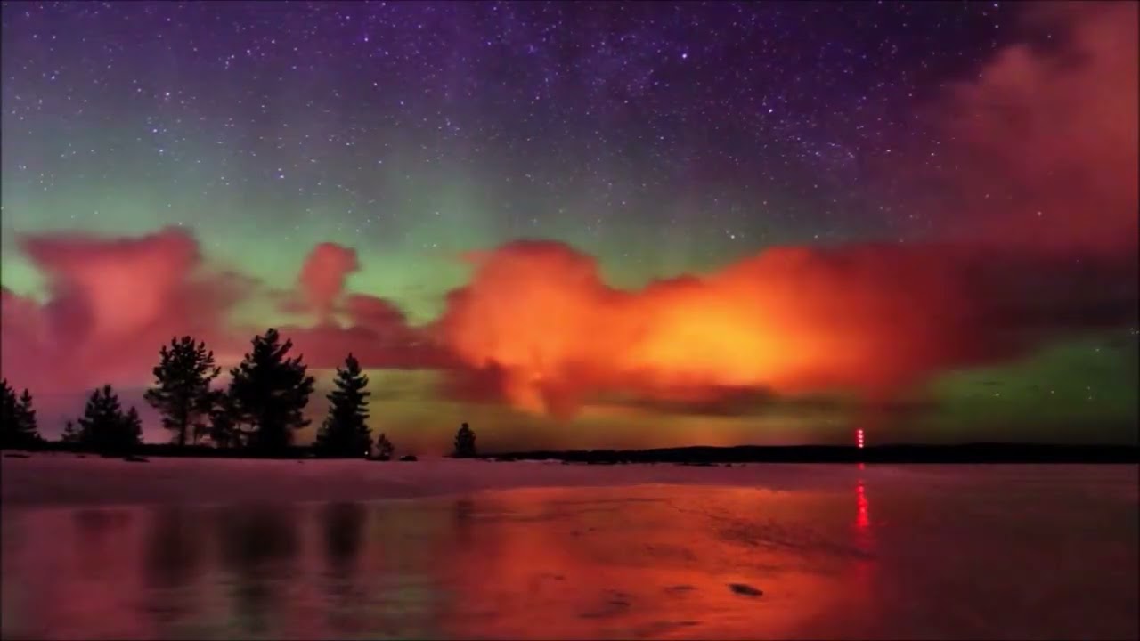 Vuosien 2015 - 2023 Revontulet Time lapse Video kuvattu Kajaanin alueella