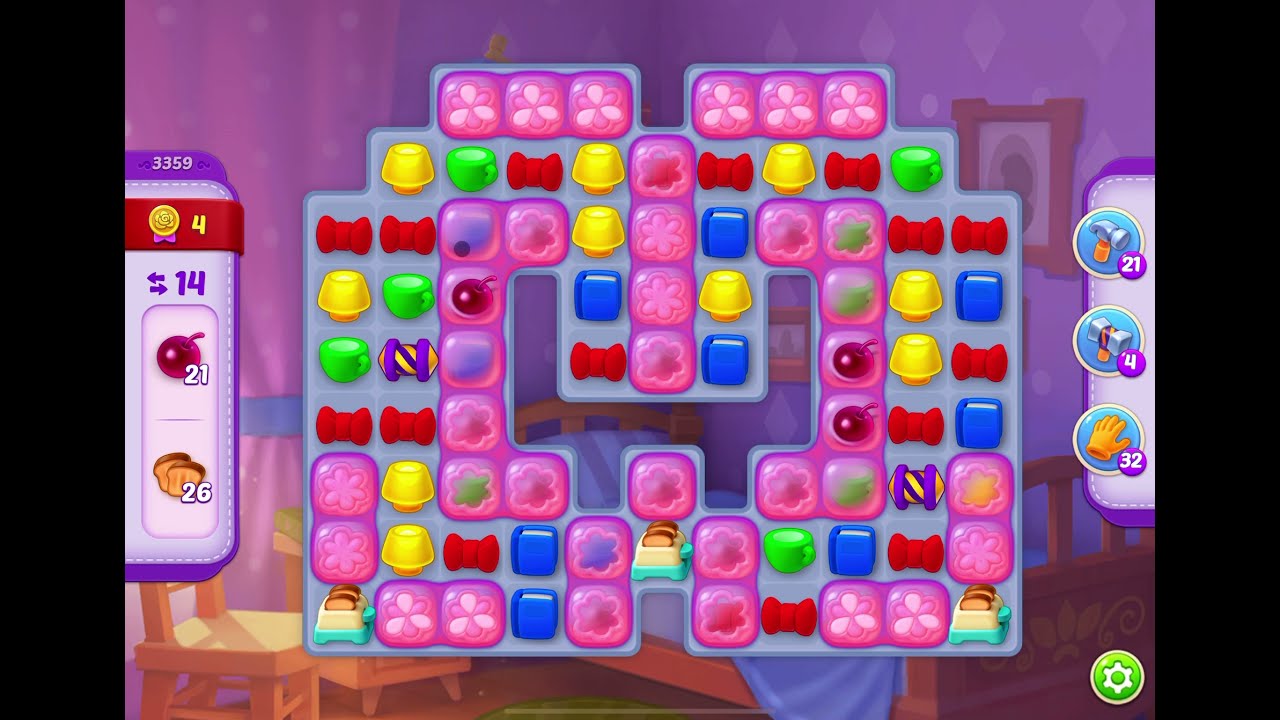 HomeScapes Level 3359 no boosters (16 moves)