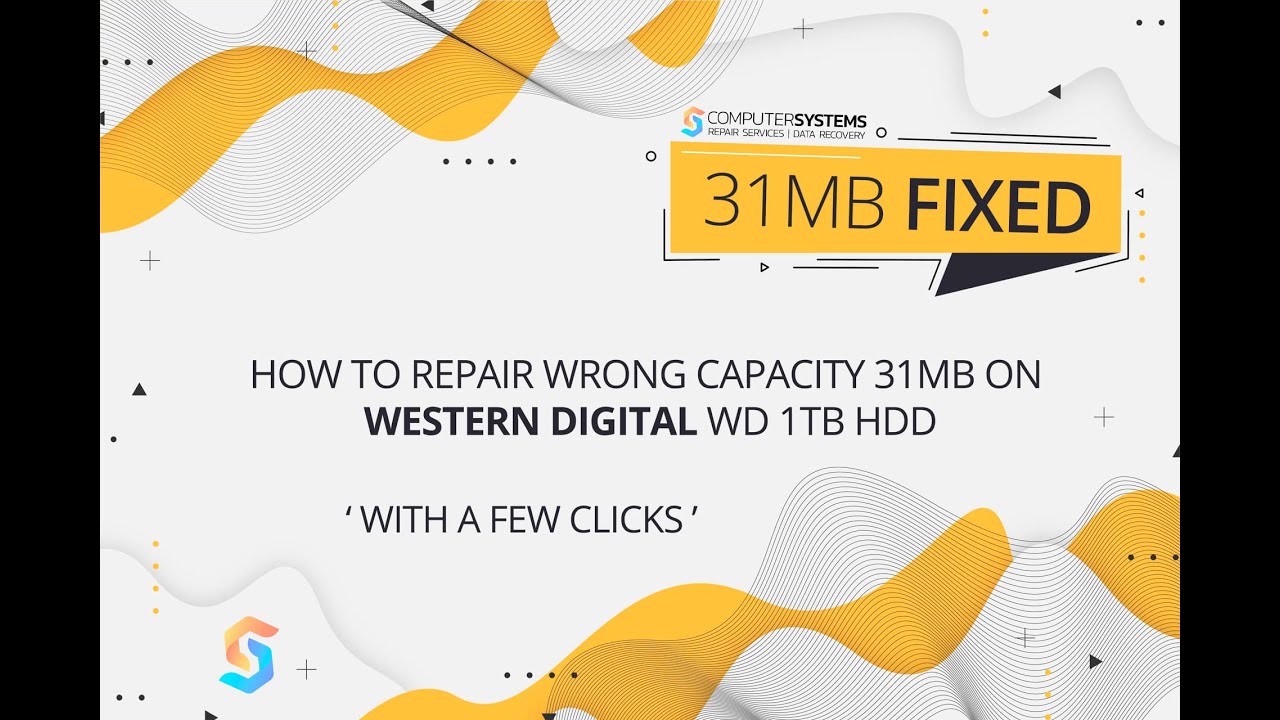 How to repair wrong capacity 31MB on Western Digital WD 1TB HDD with a few clicks