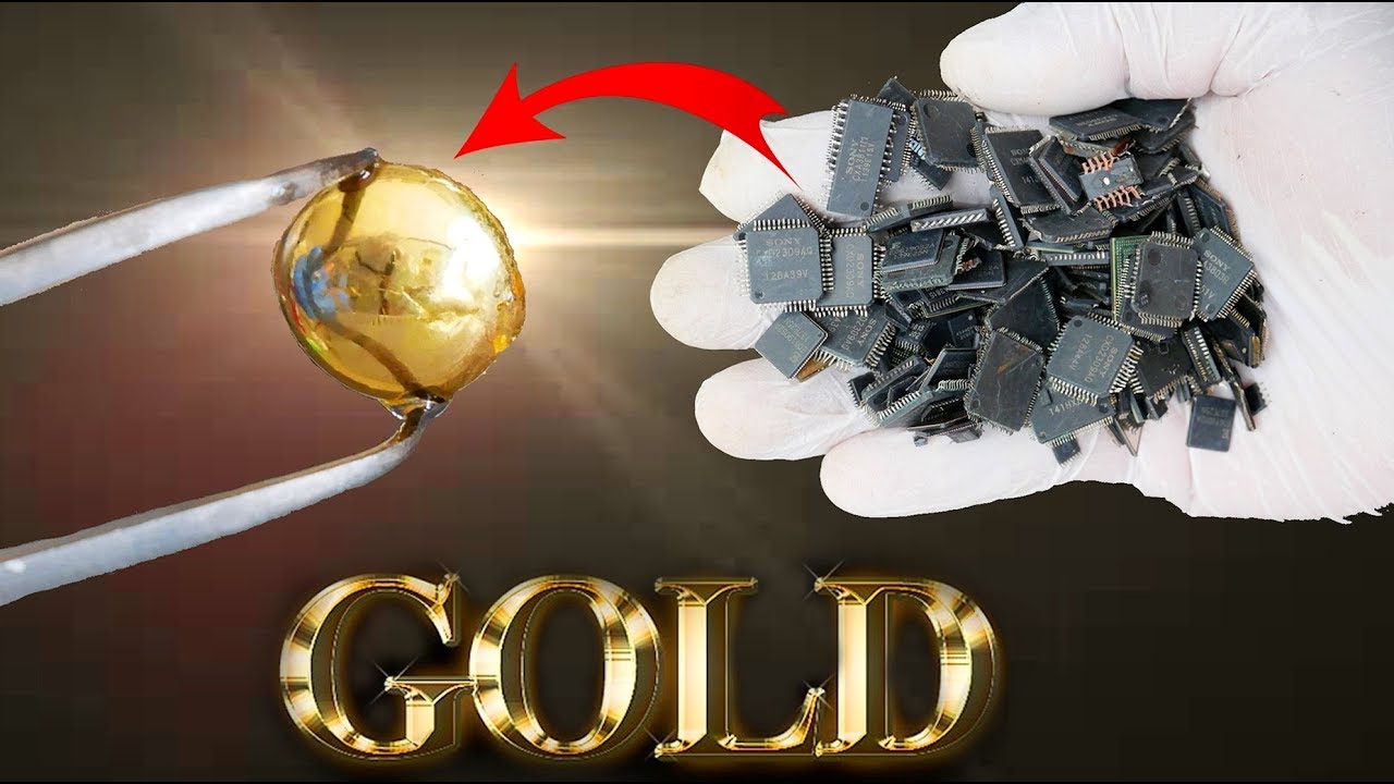👉♻️ IC chips gold recovery from old circuit board scrap use sulfuric acid