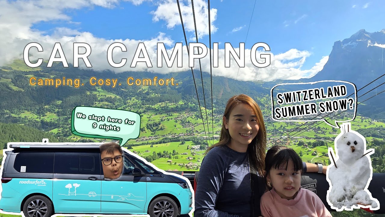Summer snow? Car train? Let's go car camping in the Swiss Alps with Roadsurfer Sunrise Suite