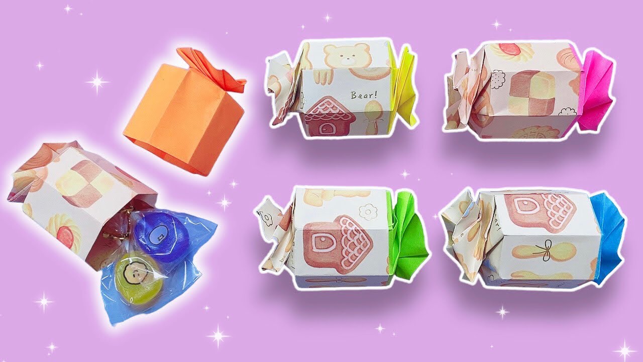 【折り紙】難しいキャンディーボックスの作り方🍬可愛いラッピング箱✨