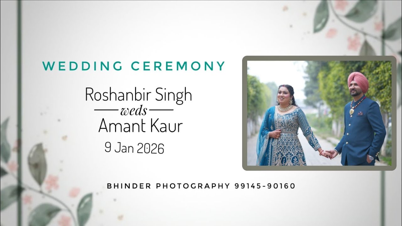 Live || Roshan bir Singh weds Amant Kaur (wedding Ceremony) live by Bhinder Photography 9914590160