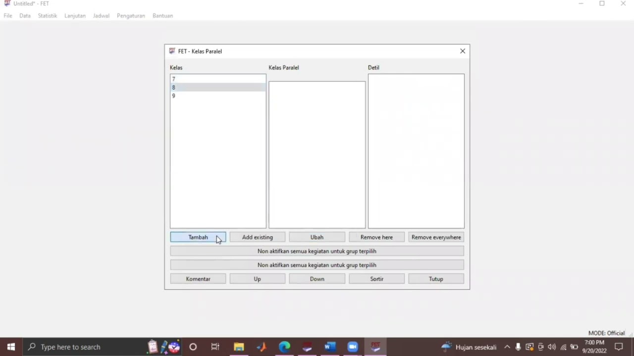 Tutorial mengatur jadwal dengan aplikasi FET Time Table