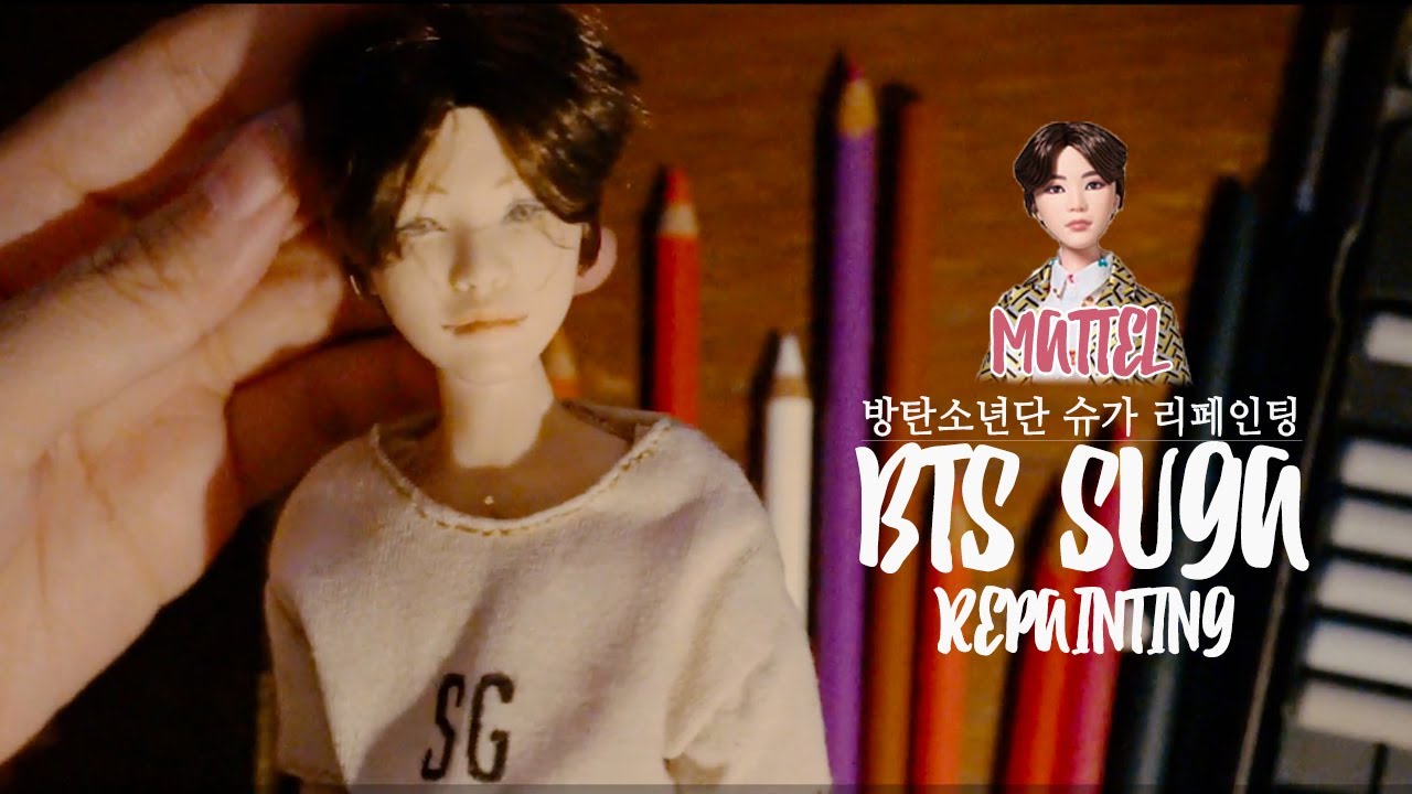 마텔 방탄소년단 슈가 취향대로 리페인팅＆인형옷 만들기💜/BTS SUGA Idol Doll Repaint/U.CHARMY