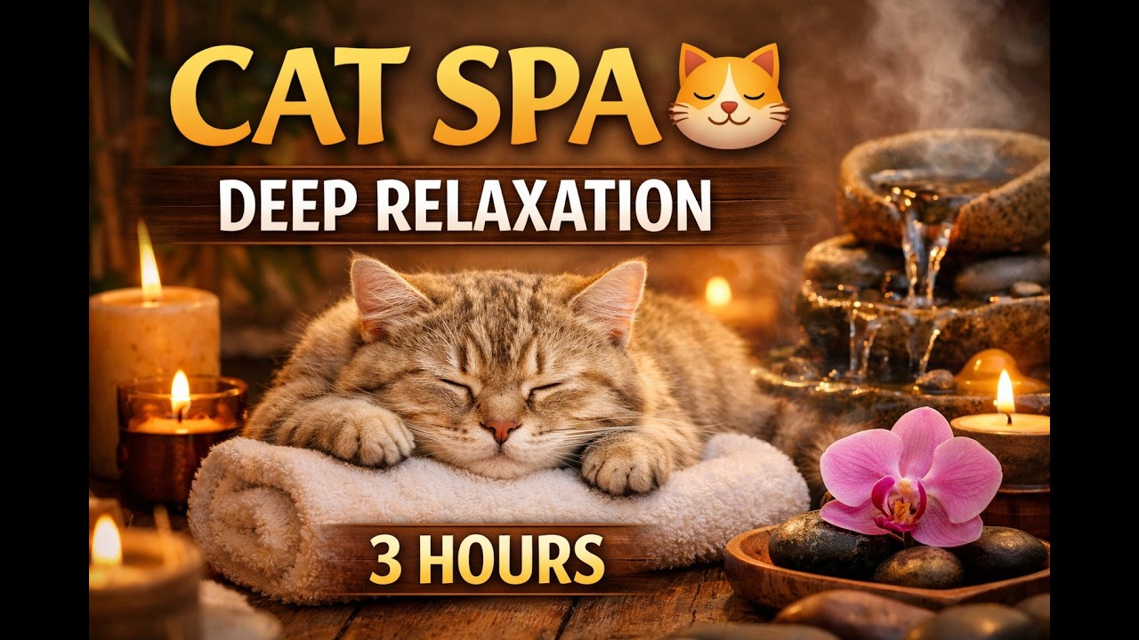 3 Hours Zen Cat Spa 🐱 Peaceful Meditation Music for Cats.