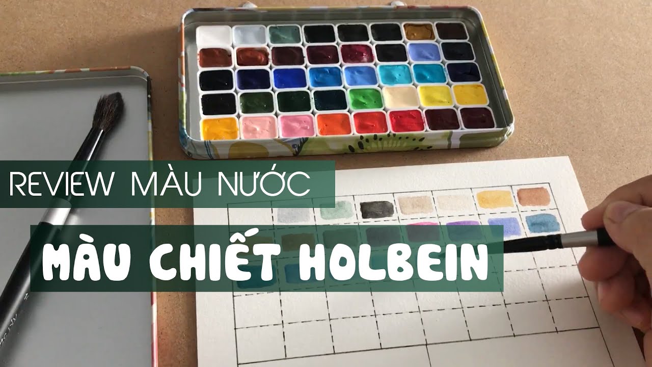 Review Màu Nước Chiết Holbein Hộp 40 Màu
