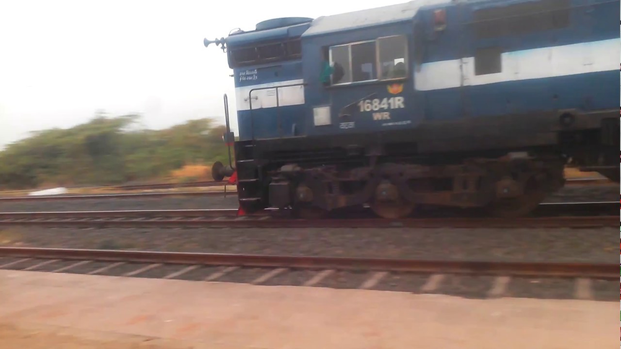 Wdm3a vatva with 16841 locomotive full speed in throw
