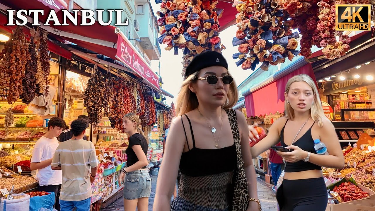 Istanbul Türkiye Eminonu Bazaar Sirkeci Spice Bazaar Walking Tour 4K