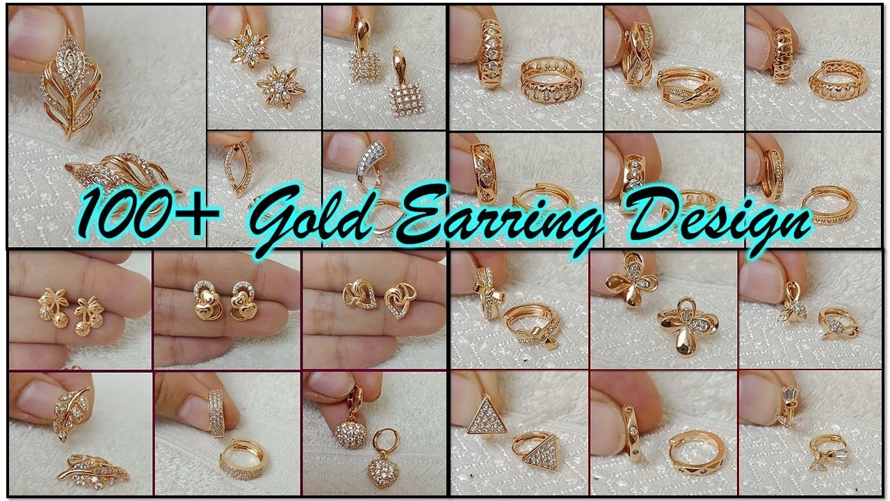 100+ Daily Wear Gold Earring Design 2021 | Simple Light Weight Gold Earring - Indian Fashion Trends