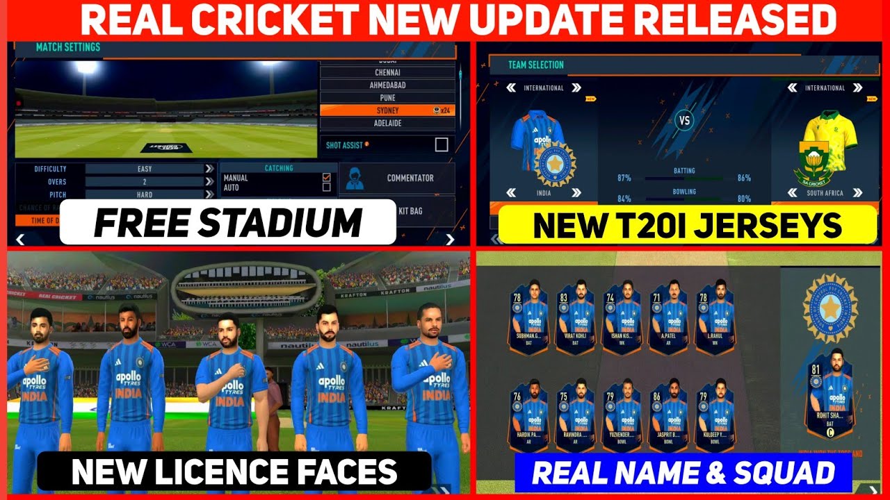 Real Cricket New Update Is Here | New Jersey & Stadium Free | Real Cricket Community Mods Unlock